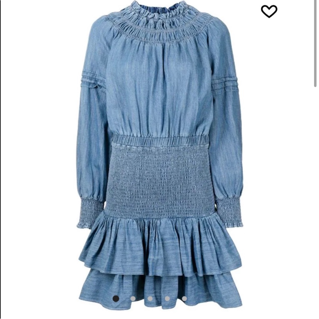 $60 Michael Kors Jean Chambray Smocked Dress
